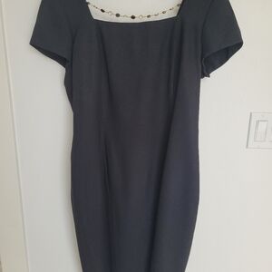 Cocktail Little Black dress Swarovski like beading on back of dress, size 14